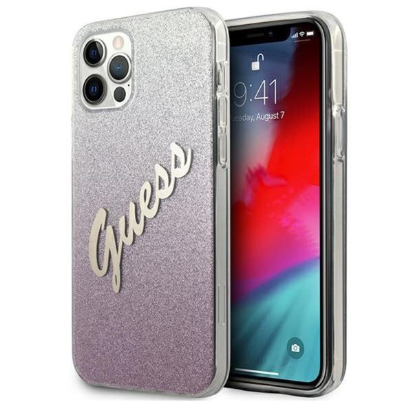 Guess Guhcp12Lpcuglspi Iphone 12 Pro Max6,7 RóżOwy/Pink Hardcase Glitter Gradient Script-image