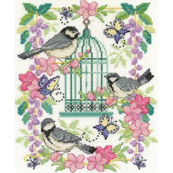 Dmc Set Punto Croce "Oriental Birdcage"", Schema Di Conteggio, 20X25Cm"-image