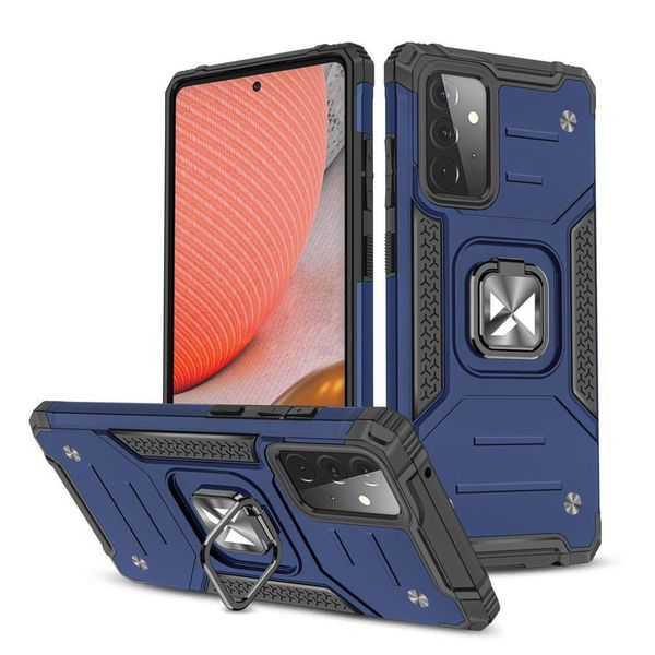 Wozinsky Anello Armatura Custodia Ibrida Blindata + Supporto Magnetico Samsung Galaxy A72 4G Blu-image