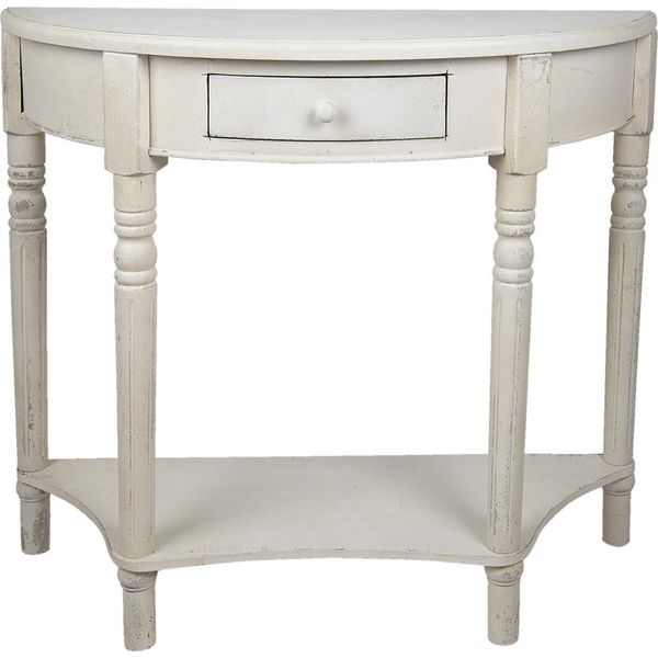 Tavolino Clayre & Eef 100X40X84 Cm In Legno Bianco-image