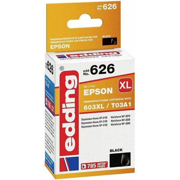 Edding 18-626 Edding EDD-626 Schwarz Druckerpatrone Kompatibel Zu Epson 603XL Bk-image