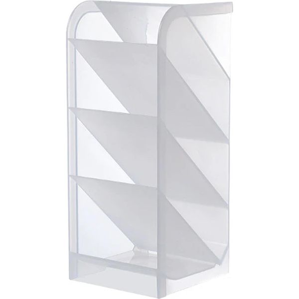 Quvio Portapenne In Plastica - Organizzatore Da Scrivania - Portapenne - Supporto Da Scrivania - Trasparente-image