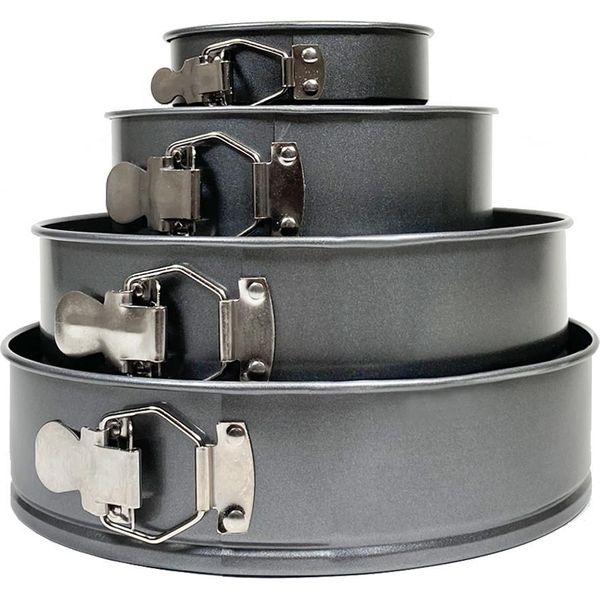 Set Di Tortiere A Cerniera Krumble - 4 Pezzi - Ø 26 / 24 / 18 / 12 Cm - Set Di Quattro Tortiere A Cerniera - Tortiera - Teglia - Antiaderente - Teglia - Grigio-image