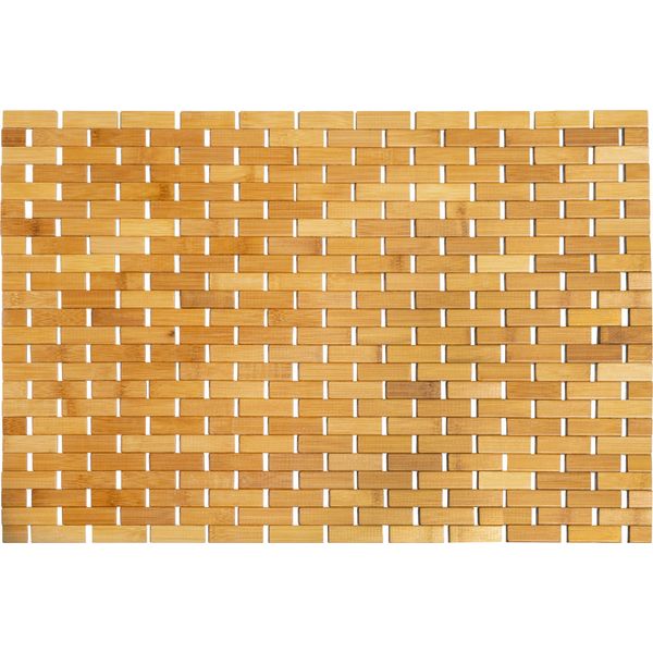 Quvio Tappeto Da Bagno In Bambù 70 X 50 Cm - Tappeto Da Bagno In Legno Antiscivolo Arrotolabile - Tappeto Doccia - Tappeto Antiscivolo - Tappeto Da Bagno Antiscivolo - Marrone-image