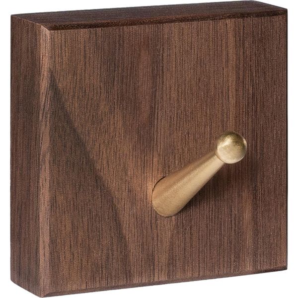 Quvio Ganci Da Parete - Ganci A Mano - Ganci Per Abiti - Ganci Da Parete Schwarz - Ganci Per Abiti - Quadratic - Dunkelbraun E Gold-image