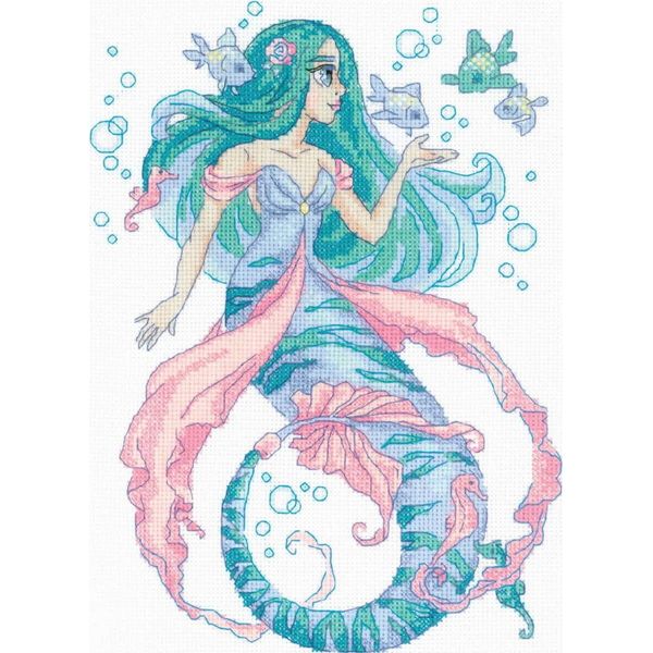 Riolis Set Punto Croce "Little Mermaid Rosalina"", Schema Di Conteggio, 21X30Cm"-image
