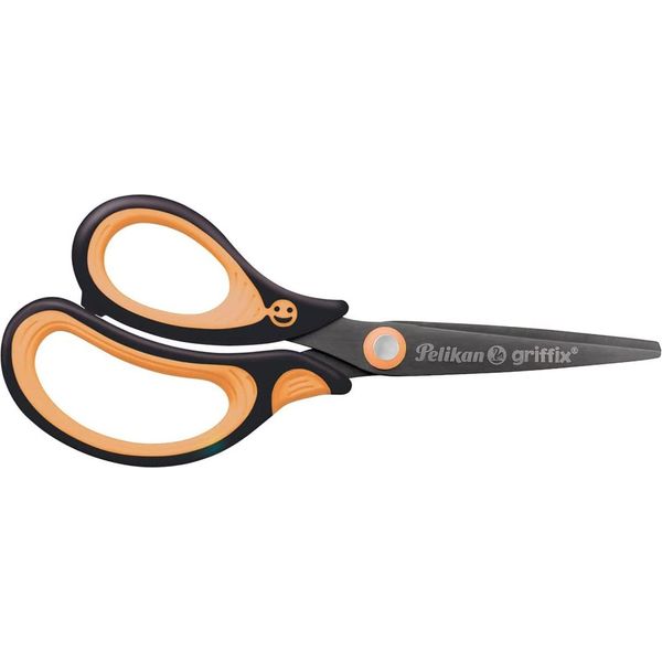 Pelikan 819176 Pelikan LinkshäNder-Papierschere Griffix® Schwarz-Orange 14,0 Cm-image