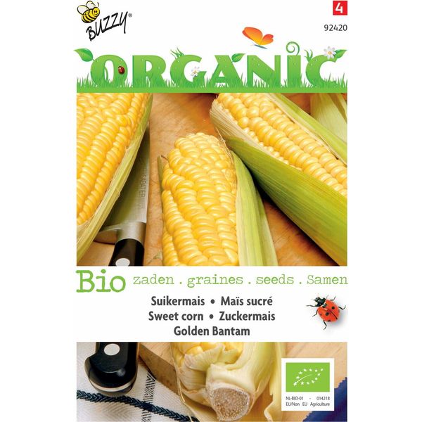Buzzy Organic Sweetcorn Golden Bantam - Semi Biologici - Circa 3 Gr | Buzzy_92420-image