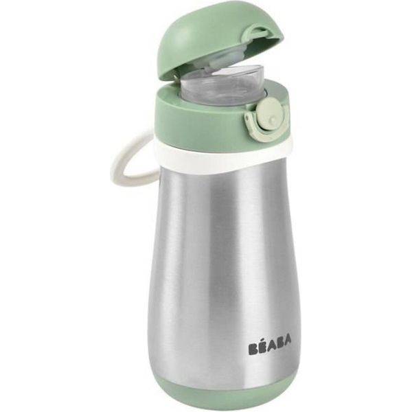 Beaba Tazza Con Cannuccia In Acciaio Inox 350Ml - Verde Salvia; 913539-image