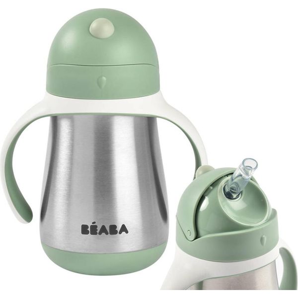 Beaba Tazza Con Cannuccia In Acciaio Inox 250Ml - Verde Salvia; 913535-image