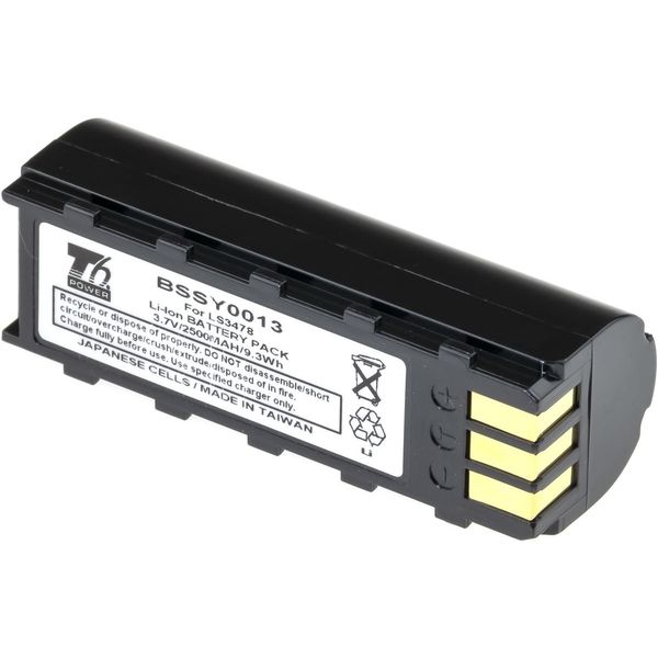 Batteria T6 Power Per Scanner Di Codici A Barre Zebra, Numero Di Parte BTRY-LS34IAB00-00, Li-Ion, 3,7 V, 2500 Mah (9,3 Wh), Nero-image