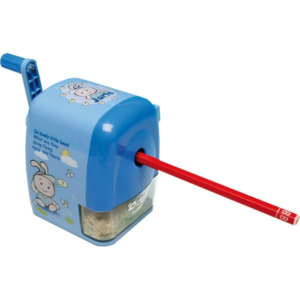 Temperino Blu Con Caricatura Per Matite Colorate Spesse-image