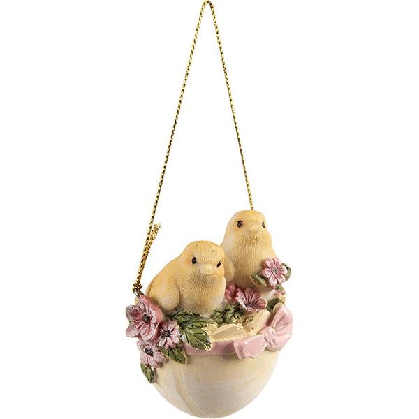 Ciondolo Decorativo Clayre & Eef Chick 7 Cm In Poliresina Gialla-image
