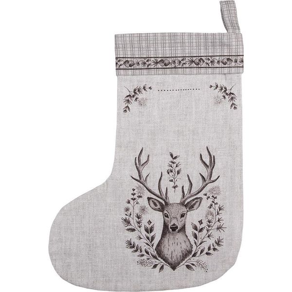 Clayre & Eef Calza Di Natale 30X40 Cm Beige Cotone Cervo-image