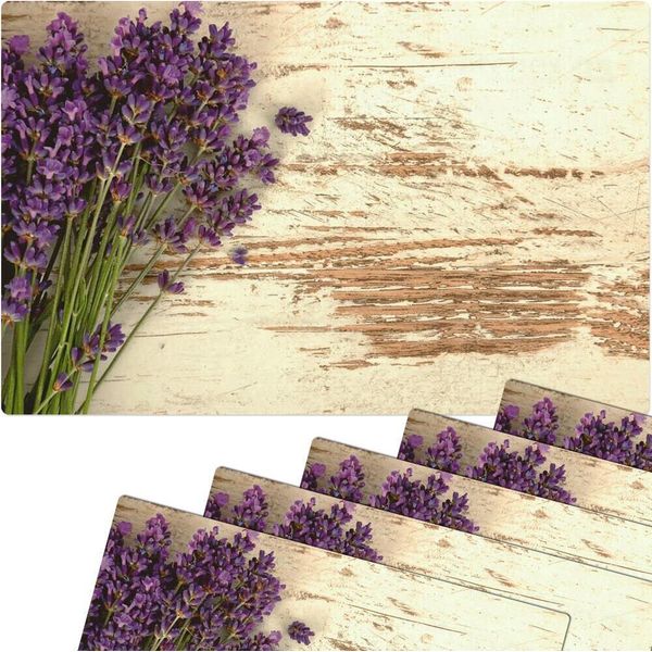 Set Di 6 Tovagliette Lavabili Con Fiori Vintage Di Lavanda-image