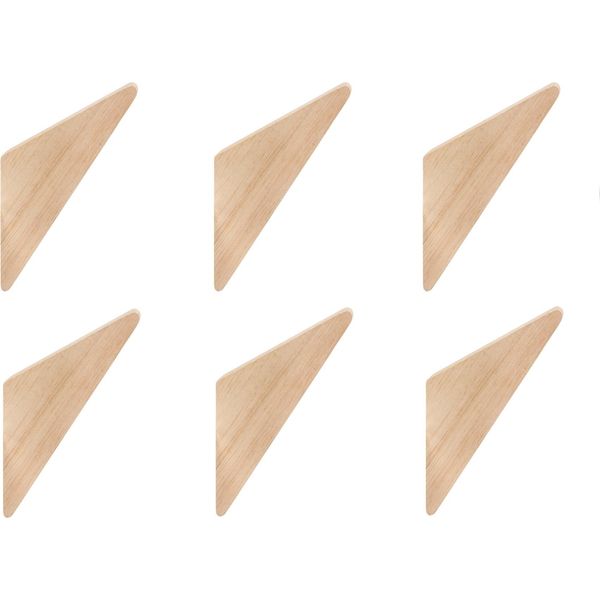 Quvio Gancio Da Parete - Set Di 6 - Triangolo - Appendiabiti - Appendiabiti - Gancio Per Cappotto - Legno - Marrone Chiaro - 7 X 2 X 12 Cm-image