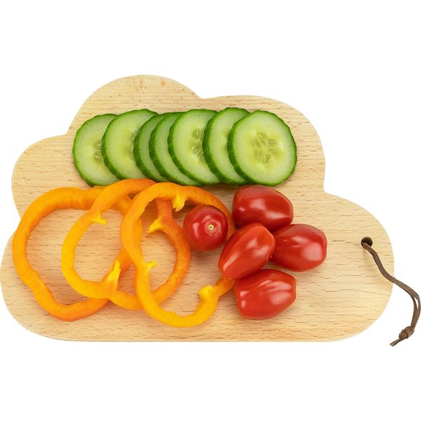 Piatto Da Portata Krumble Cloud - Tagliere - Stoviglie Per Bambini - Tagliere Per Panini - Piatto In Legno Per Bambini - Legno - 12,5 X 23 X 1,5 Cm (Lxwxh)-image