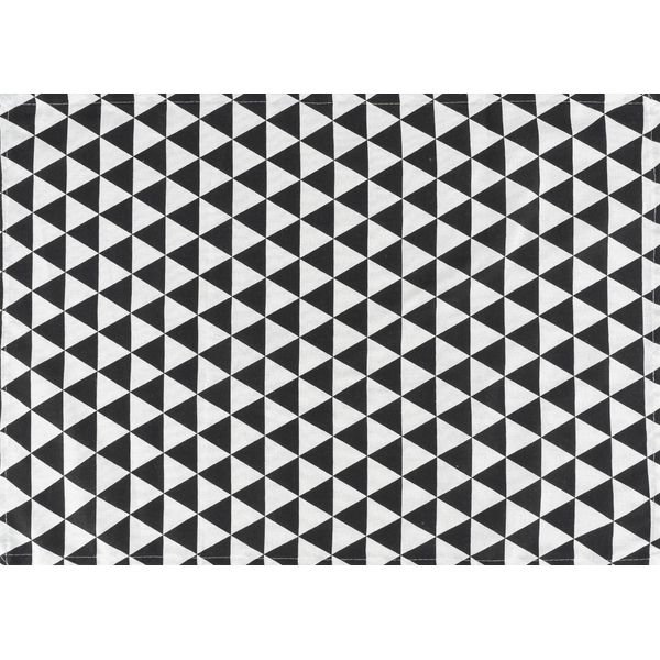 Asciugamano Da Tè Krumble - Asciugamano Da Cucina - Asciugamano Da Mano - Motivo Triangolare - Cotone - Nero/Bianco - 60 X 40 Cm (Lxw)-image