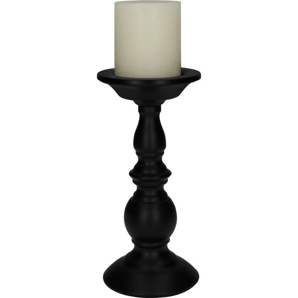 Quvio Portacandele - Portacandele - Accessorio Per Candele - Portacandele Decorativo - Nero - Metallo - 21 Cm (D)-image