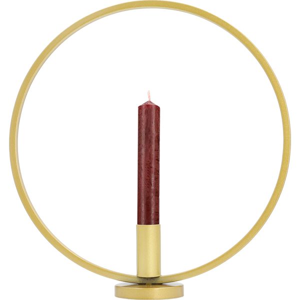 Quvio Portacandele - Rotondo - Accessori Per Candele - Portacandele Decorativo - Oro - Metallo - 7 X 29 X 30 Cm (Lxwxh)-image