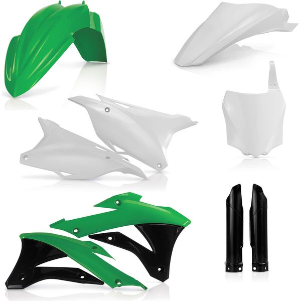 Kit Carene 9 Pezzi Acerbis Modello 2014 Verde/Bianco Per Kawasaki-image