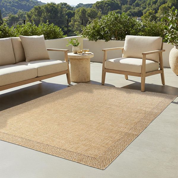 Tappeto Tapiso Yucana Outdoor Beige Balcone Resistente Ai Raggi Uv 80 X 150 Cm-image