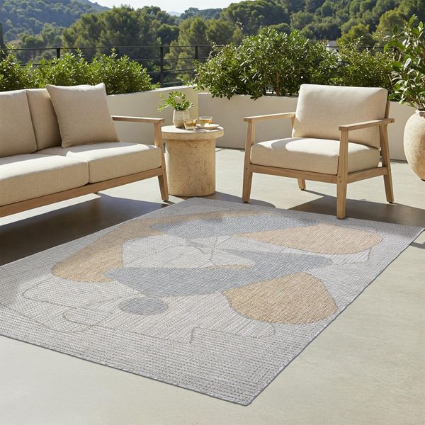 Tappeto Tapiso Yucana Outdoor Grigio Balcone Resistente Ai Raggi Uv 80 X 150 Cm-image