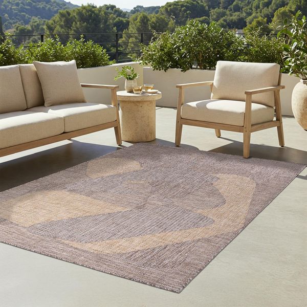 Tappeto Tapiso Yucana Outdoor Marrone Balcone Resistente Ai Raggi Uv 120 X 170 Cm-image