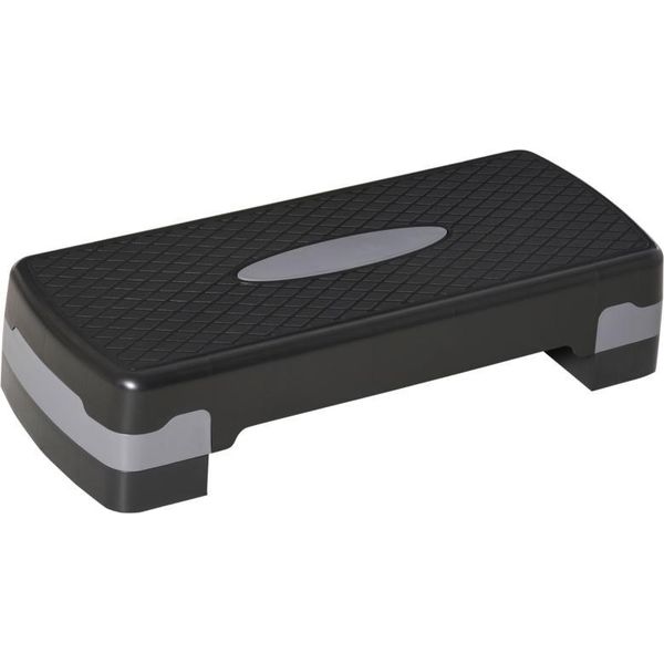 Fortuna Lai Stepper Aerobic Fitness Regolabile In Altezza Su 2 Livelli 10/15 Cm Cyclette Stepper Nero Grigio 68X29X15Cm Per Un Allenamento Efficace-image