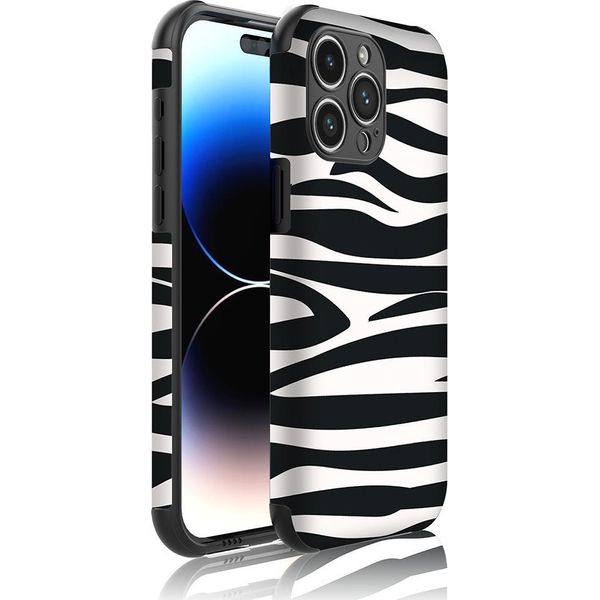 Smartphonica Custodia Per Iphone 14 Pro Con Paraurti E Stampa Zebrata - Backcover Phonecase Stampa Zebrata-image