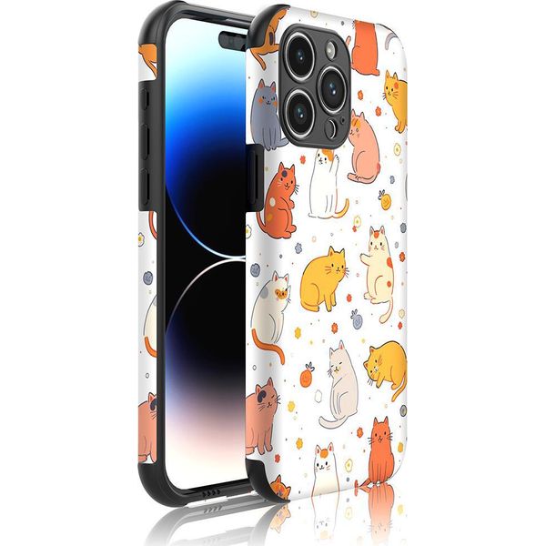 Smartphonica Custodia Per Iphone 14 Pro Max Con Paraurti E Stampa Di Gatti E Gattini - Backcover Phonecase Cats Print-image