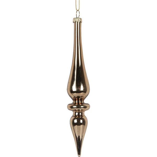 Ciondolo Natalizio Clayre & Eef Ø 3X18 Cm Vetro Color Oro-image