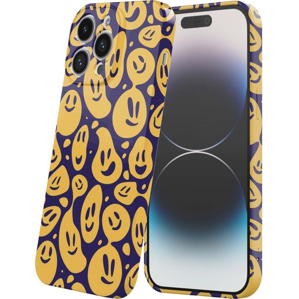 Smartphonica Custodia Per Iphone 14 Pro Con Impronta Smiley E Emoji - Softcase Tpu Flessibile - Custodia Backcover Con Design Smiley E Emoji-image