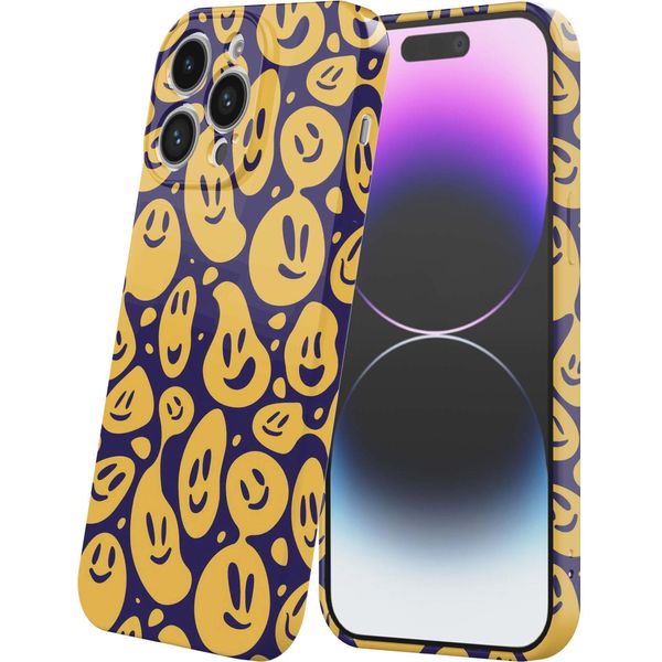 Smartphonica Custodia Per Iphone 14 Pro Max Con Impronta Smiley E Emoji - Custodia Morbida Flessibile In Tpu - Custodia Backcover Con Design Smiley E Emoji-image