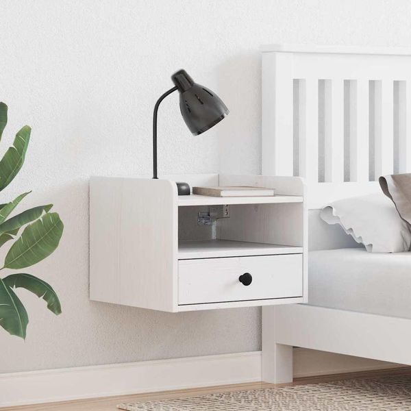 Maison Exclusive - Comodino Bianco 38 X 36 X 29,5 Cm Legno Massello Di Pino-image