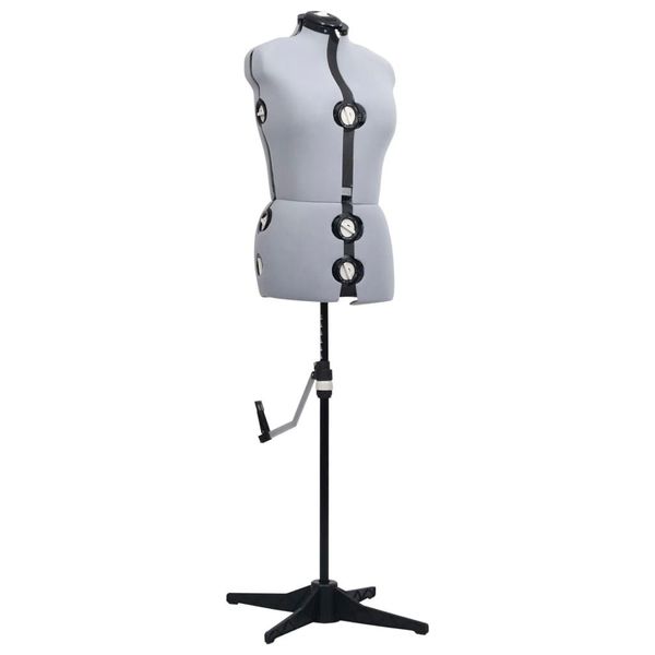 Vidaxl Manichino Da Sarto Regolabile Femmina Grigio M Taglia 40-46-image