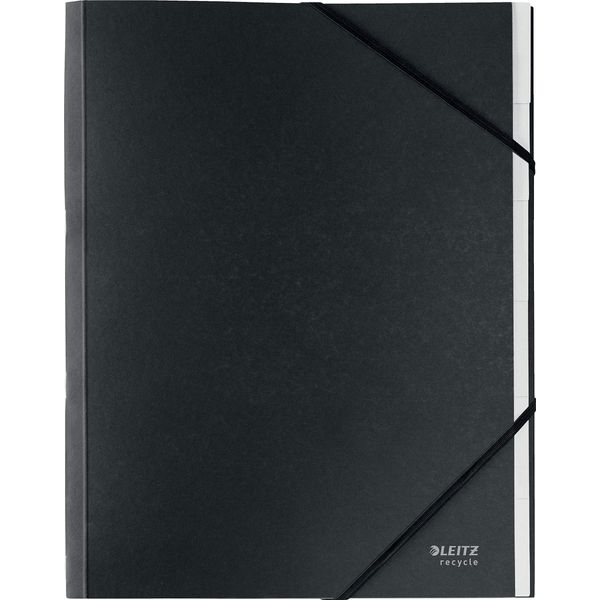 Leitz 3914-00-95 3914 Cartella Organizer Recycle - A4, 6 Scomparti, Cartone (Rc), Neutro Dal Punto Di Vista Climatico, Nero-image