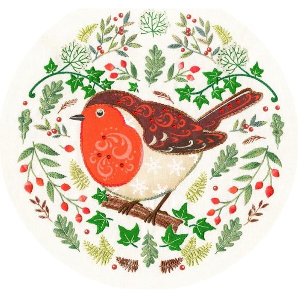 Set Di Immagini Da Ricamo Bothy Threads "People's Robin"", Prestampato, EKP3, Diam. 20Cm"-image