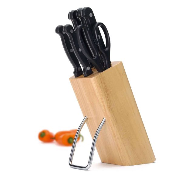 Set Di Coltelli Con Ceppo, 6 Pezzi, Legno - Kitchencraft-image