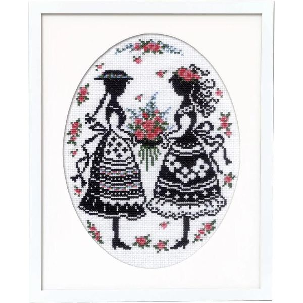 Kit Olympus Per Punto Croce Contato "Ann E Diana"", 29,5X23,4Cm, Originale Dal Giappone"-image