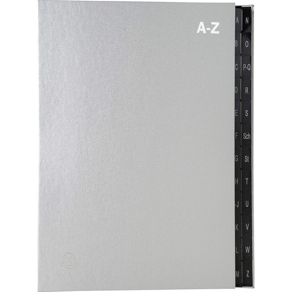 Exacompta Cartella Da Tavolo Din A4 A-Z 24 Scomparti Argento-image