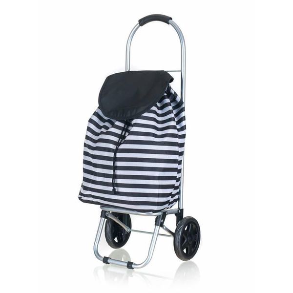 Borsa Shopping Su Ruote 87 X 35 X 28 Cm, A Righe Nere-image