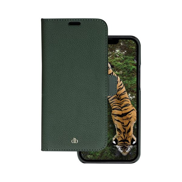 DBRAMANTE1928, Iphone 14 Plus Folio 2 In 1 Modello New York In Pelle Con Portacarte, Verde Scuro-image