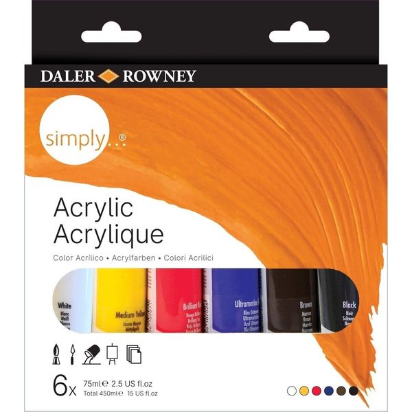 Daler Rowney Simply Set Di Colori Acrilici 6 X 75 Ml-image