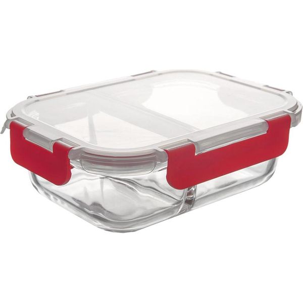 Contenitore Per Alimenti In Vetro Con Coperchio E Guarnizione, Diviso, 550 Ml-image