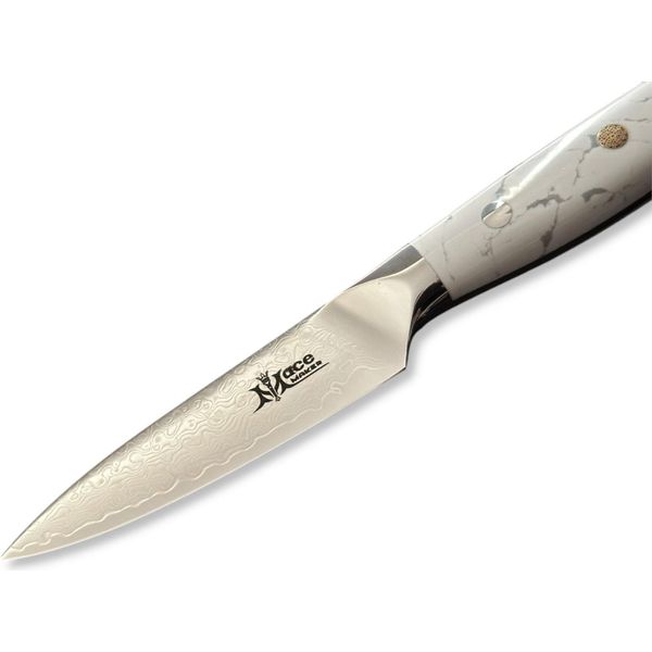 Macemaker White Stone Paring Coltello Da Cucina Sanmai Damasco-image