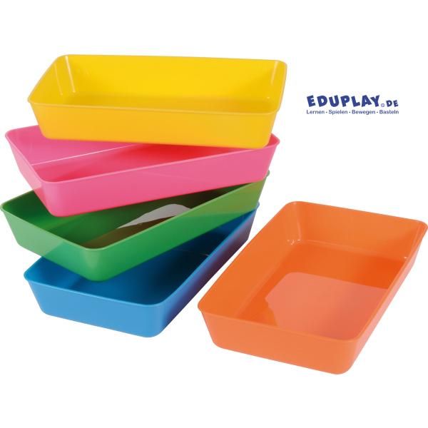 Eduplay 120758 Vaschette Portamateriale Xl, 25 X 15 X 4,5 Cm, Multicolore, 5 Pezzi (Confezione Da 5)-image