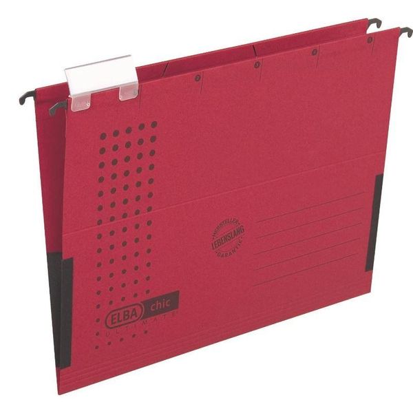 Elba Tasca Appesa Chic Ultimate, Din A4, Rosso Chiuso Lateralmente, Estremamente Resistente Canson - 25 Pezzi (85743 Ro)-image