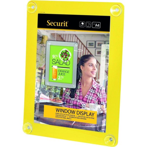 Securit PFW-A4-YE Cornice Per Poster Da Finestra Securit, Din A4, Giallo-image
