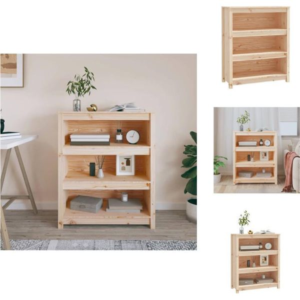 Vidaxl Libreria 80X35X97 Cm In Legno Di Pino Massiccio - Librerie E Scaffali-image